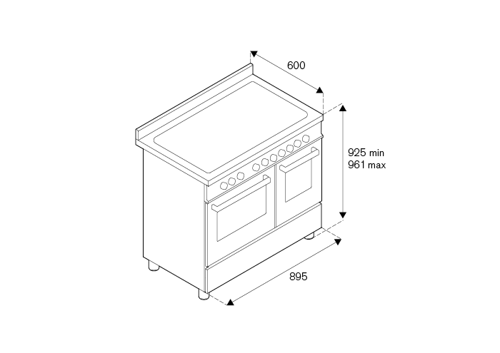 90 cm Inductie Top Elektrische Dubbele Oven top line | Bertazzoni